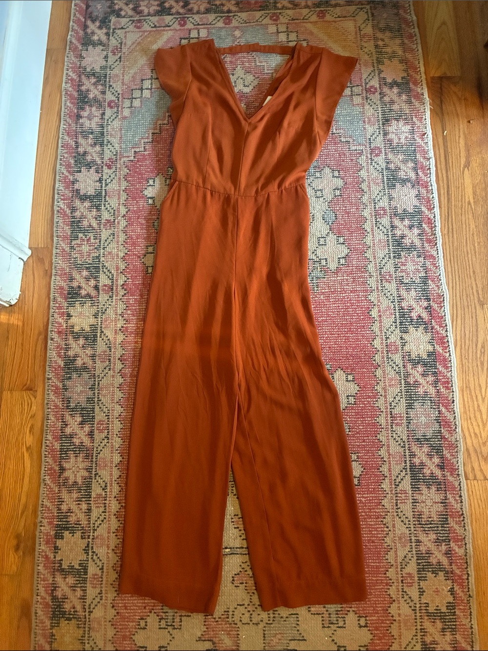 a new day Rust V-Neck Wide-Leg Jumpsuit
